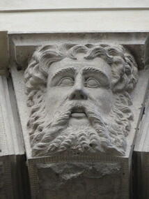 Photograph - Photograph - Colour, Sculptural Face on the Exterior of Ballarat Town Hall, 2017, 15/09/2017
