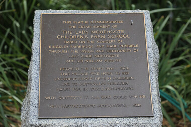 Digital photographs, Lisa Gervasoni, Plaque at the Lady Northcote Children's Farm School, 2014 - 2016