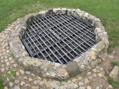 Photograph - Colour, Stonework and well, Old Sarum, England, English Heritage Site, 2016, 01 November 2016