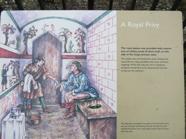 Photograph - Colour, Sign Explaining toilets, Old Sarum, England, English Heritage Site, 01/11/2016