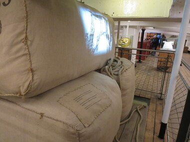 Photograph - Colour, Cutty Sark exhibition, Greenwich, England, showing wool bales from Australia, 2016, 6 November 2016