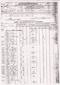 Photograph - Black and White, Shipping manifest, Champion of the Seas, one page