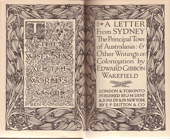 Photograph - Colour, Fronticepiece of Letter from Sydney by Wakefield