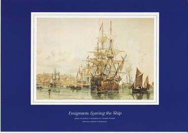 Print, One of a set of prints, Emigrants Leaving the Ship