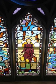 Digital photograph, Lisa Gervasoni, Stained Glass Windows in All Saints Church, Portland, Victoria, c2015