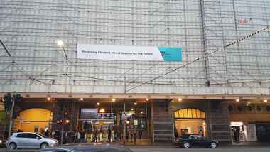 Digital photograph, Lisa Gervasoni, Flinders Street under wraps, 2017, 2017