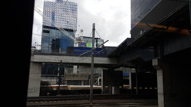 Digital photograph, Lisa Gervasoni, train between Flinders and Spencer Street, 2017