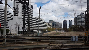 Digital photograph, Lisa Gervasoni, train between Flinders and Spencer Street, 2017