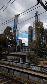 Digital photograph, Lisa Gervasoni, train between Flinders and Spencer Street, 2017