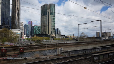 Digital photograph, Lisa Gervasoni, train between Flinders and Spencer Street, 2017
