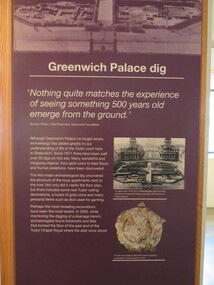 Photograph - Colour, Information panel, Greenwich Chapel and Museum, England