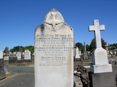 Photograph - Colour, Dorothy Wickham, Grave of Caroline Evans in Ballaarat Old Cemetery, 2006