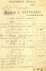 handwritten invoice