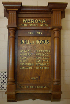 Werona World War One Honour Board