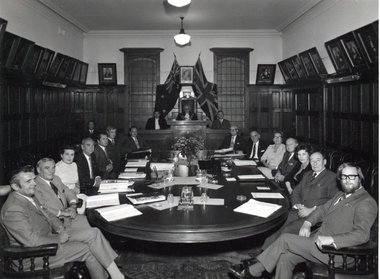 Photograph - Black and White, City of Kew Councillors at the last Meeting in the Kew Town Hall, Walpole Street