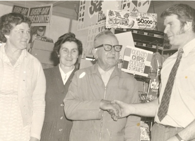 Photograph - Black and White, Gus Gervasoni's Retirement from a Daylesford Grocery Store