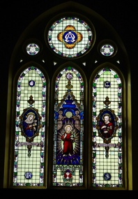 Photograph - Colour, Lisa Gervasoni, Stained Glass Window in Infant Jesus Catholic Church, Koroit, 2010, 20/03/2010