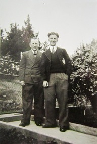 Photograph - Photograph - Black and White, Gus and John Hogan Gervasoni , 1949