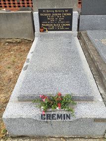 Photograph - Colour, Lisa Gervasoni, Grave of Richard Joseph Cremin and Maureen Alice Cremin in Boroondara Cemetery, Kew, 2018, 24/04/2018