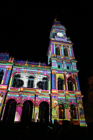 Photograph - Colour, Clare Gervasoni, Bendigo Post Office during White Night Bendigo, 2018, 01/09/2018