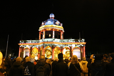 Photograph - Colour, Clare Gervasoni, White Night Last Post on the Bendigo Soldiers' Memorial, 2018, 01/09/2018