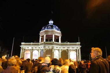 Photograph - Colour, Clare Gervasoni, Bendigo Soldiers' Institute during White Night Bendigo, 2018, 01/09/2018