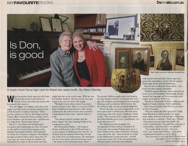 Article, The Melbourne Weekly - Fairfax Media, Is Don, Is good, 7 December 2011