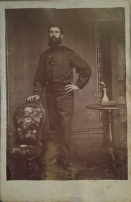 Photograph - Photograph - Black and White, D. Temple, Portrait of a Man in Uniform