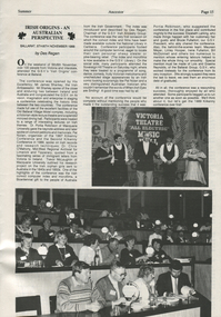 Magazine - Magazine article, Genealogical Society of Victoria, Irish Origins - An Australian Perspective, November 1988
