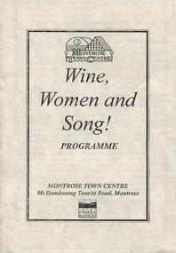 Programme - Program, Wine Women and Song!, c1999