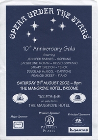 Program, Opera Under the Stars, 31 August 2002