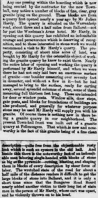 Newspaper - Newspaper article, Newsclipping Relating to Stonemason Julien Hardy