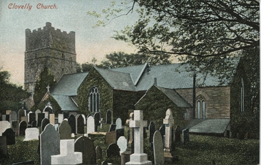 Postcard, Clovelly Church, England