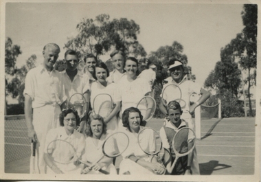 Photograph - Black and White, Tennis team
