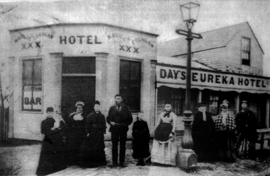 Photograph - Black and White, Day's Eureka Hotel