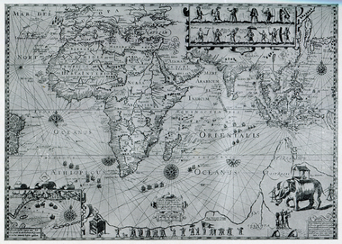 Map, Map Illustrating Voyage of Ban Neck's Fleet to Dutch East Indies, 1598-1600