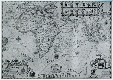 Map, Map Illustrating Voyage of Ban Neck's Fleet to Dutch East Indies, 1598-1600, 1598-1600