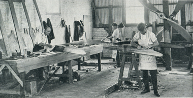 Image - Black and White, Interior of the Australian Aircraft and Engineering Company's at Mascot, New South Wales