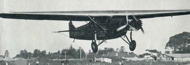 Image - Black and White, Southern Cross after Charles Kingsford Smith's last Tasman Crossing