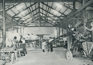 Image - Black and White, Fuselage Assembly at Mascot's First Workshop, 1920