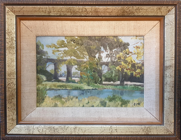 Painting - Artwork - painting, Jeanette Morton, Sunbury Bridges by Bridget Morton, C1980