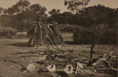 "A Native Burial Place (Weeping Caps in Foreground