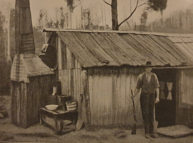 Image, A Slab Hut in the Bush, c1918