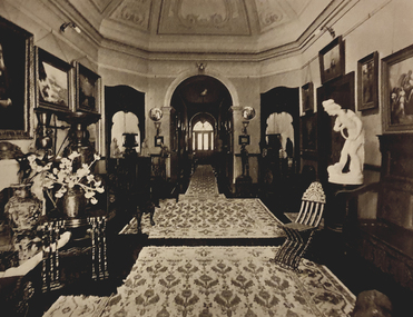 Photograph - Image - Black and White, The Entrance Hall, Fortuna, c1918, c1918