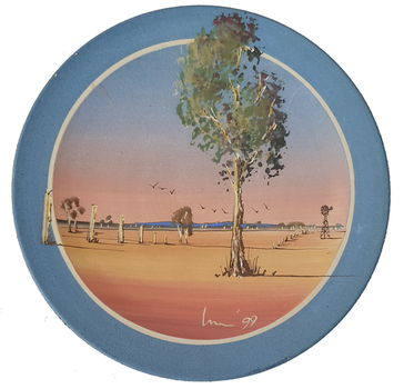 Painted ceramic plate