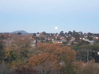 Photograph - Colour, Clare Gervasoni, Rising Moon over Ballarat East, 2019, 18/05/2019