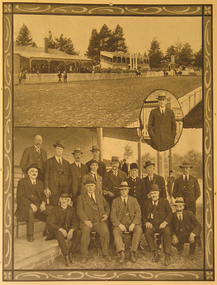Image - Black and White, Ballarat Miners' Turf Club Showing Stands and Office Bearers, 1922, 1922