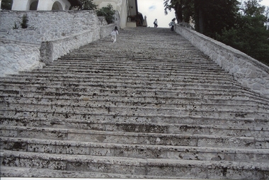 Digital photograph, Dorothy Wickham, Steps at Lake Bled, Slovenia, 2007