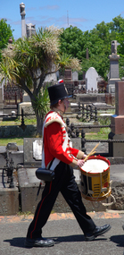 Photograph - Colour, 40th Regiment 'Drummer Boy' at the Ballaarat Old Cemtery, Eureka Sunday, 2013, 2013
