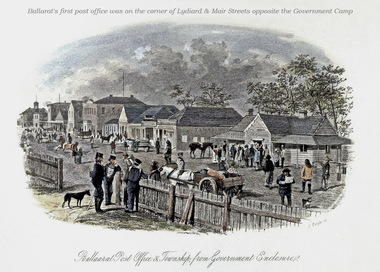 Image, Ballarat Post Office and Township from Government Enclosure